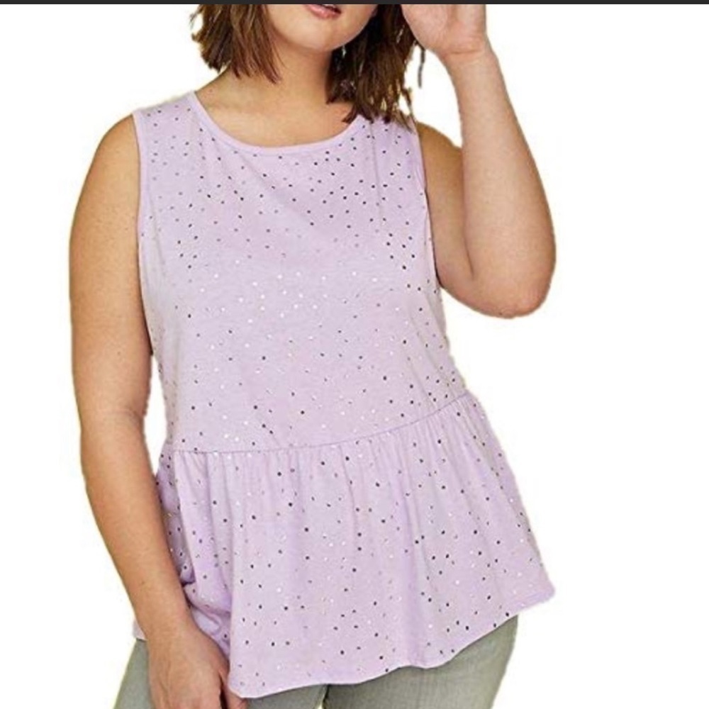 10 Dollar Sale. Lane Bryant Purple Peplum Tank